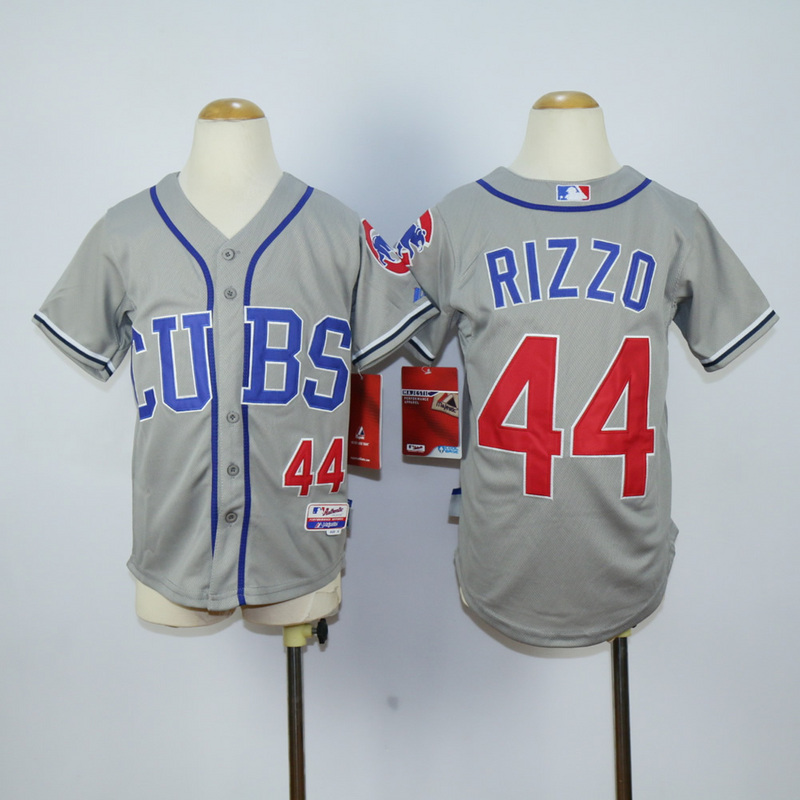 Youth Chicago Cubs 44 Rizzo CUBS Grey MLB Jerseys